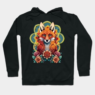 Fox and flowers tattoo style 12 Hoodie